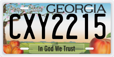GA license plate CXY2215