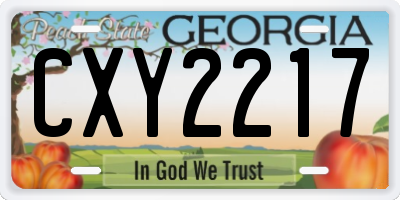 GA license plate CXY2217