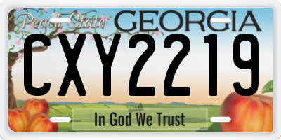 GA license plate CXY2219