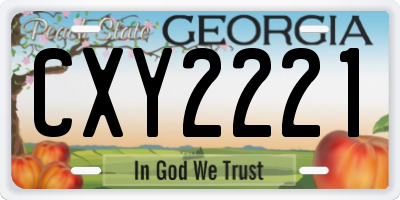 GA license plate CXY2221