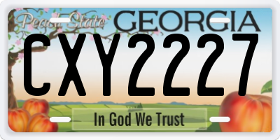 GA license plate CXY2227