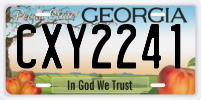 GA license plate CXY2241