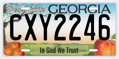 GA license plate CXY2246