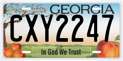 GA license plate CXY2247