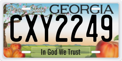 GA license plate CXY2249