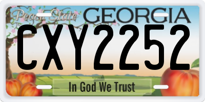 GA license plate CXY2252