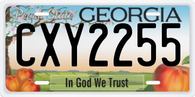 GA license plate CXY2255