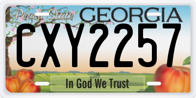 GA license plate CXY2257