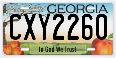GA license plate CXY2260