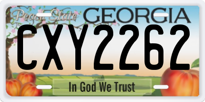 GA license plate CXY2262