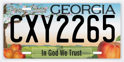 GA license plate CXY2265