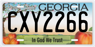 GA license plate CXY2266