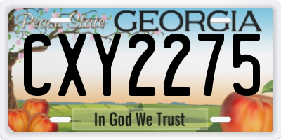 GA license plate CXY2275