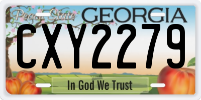GA license plate CXY2279