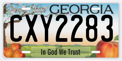 GA license plate CXY2283