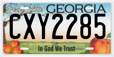 GA license plate CXY2285