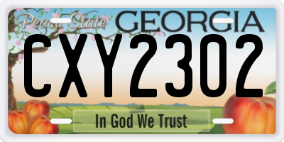 GA license plate CXY2302