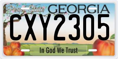 GA license plate CXY2305