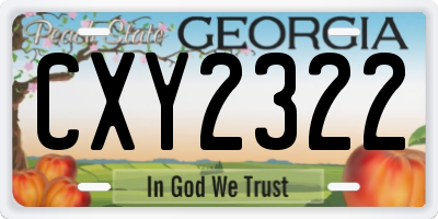 GA license plate CXY2322