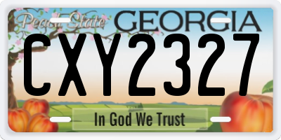 GA license plate CXY2327