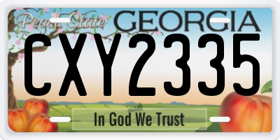 GA license plate CXY2335