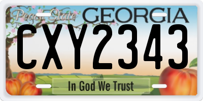 GA license plate CXY2343