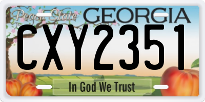 GA license plate CXY2351