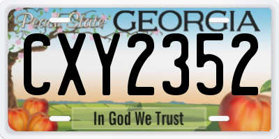 GA license plate CXY2352