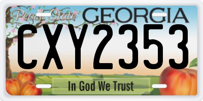 GA license plate CXY2353