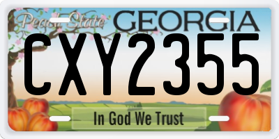 GA license plate CXY2355