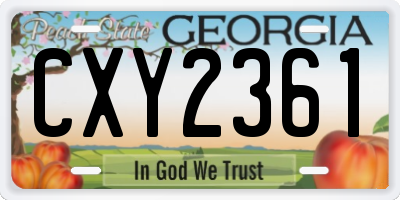 GA license plate CXY2361
