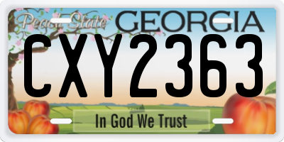 GA license plate CXY2363