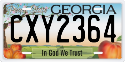 GA license plate CXY2364