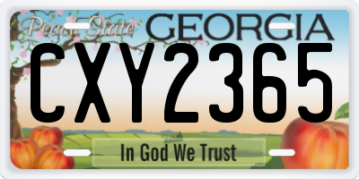 GA license plate CXY2365