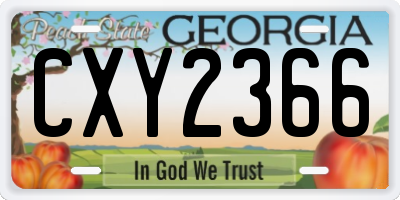 GA license plate CXY2366