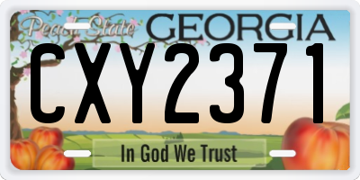 GA license plate CXY2371