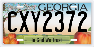 GA license plate CXY2372