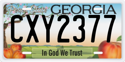 GA license plate CXY2377