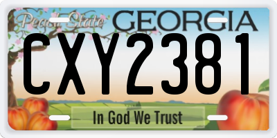 GA license plate CXY2381