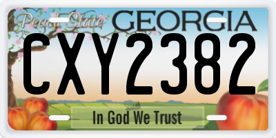 GA license plate CXY2382