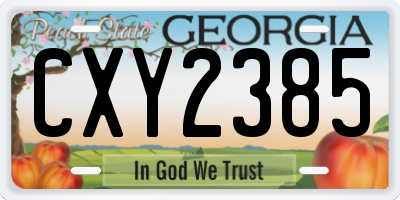 GA license plate CXY2385