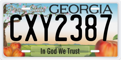 GA license plate CXY2387