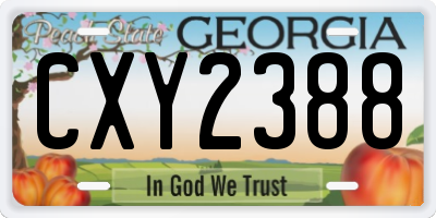 GA license plate CXY2388