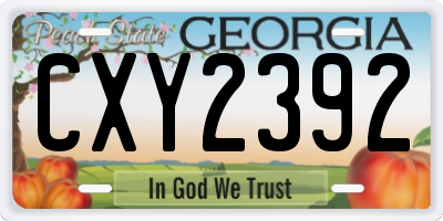 GA license plate CXY2392
