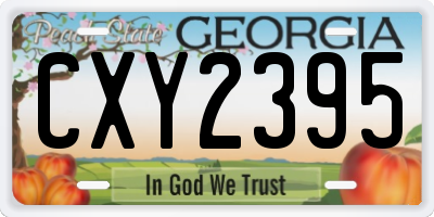 GA license plate CXY2395