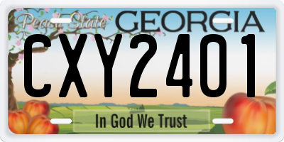 GA license plate CXY2401