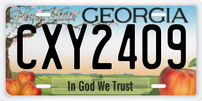 GA license plate CXY2409