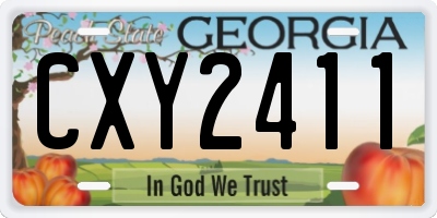 GA license plate CXY2411