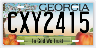 GA license plate CXY2415