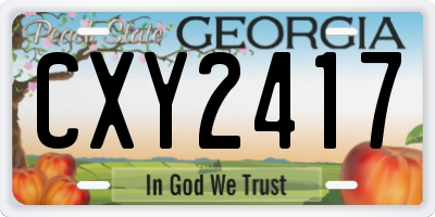 GA license plate CXY2417